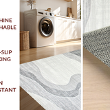 Ultra Soft Area Rug, Non Slip, Stain Resistant, Washable Area Rugs for Living Room, Bedroom, Sleek Minimalist Plush Cloud Effect(Gray)
