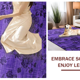 Ultra Soft Area Rug, Non Slip, Stain Resistant, Washable Area Rugs for Living Room, Bedroom, Stylish Gray and Purple Blend Decor(Purple)