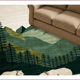 Ultra Soft Area Rug, Non Slip, Stain Resistant, Washable Area Rugs for Living Room, Bedroom, Vintage Cabin Scenic Patterns(Gray)