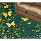 Ultra Soft Area Rug, Non Slip, Stain Resistant, Washable Area Rugs for Living Room, Bedroom, Artistic Dark Green Nature Print(Green)