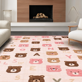 Ultra Soft Area Rug, Non Slip, Stain Resistant, Washable Area Rugs for Living Room, Bedroom, Colorful Fun Alphabet Design(Pink)