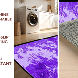Ultra Soft Area Rug, Non Slip, Stain Resistant, Washable Area Rugs for Living Room, Bedroom, Trendy Funky Circular Motif(Purple)