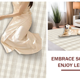 Ultra Soft Area Rug, Non Slip, Stain Resistant, Washable Area Rugs for Living Room, Bedroom, Trendy Earth Tones Lattice Style(Beige)