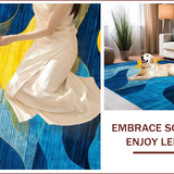 Ultra Soft Area Rug, Non Slip, Stain Resistant, Washable Area Rugs for Living Room, Bedroom, Vibrant Abstract Artistic Fusion(Yellow)