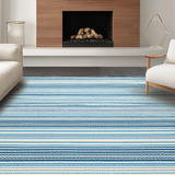 Ultra Soft Area Rug, Non Slip, Stain Resistant, Washable Area Rugs for Living Room, Bedroom, Soft Coastal Line Aesthetic(Blue)