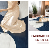 Ultra Soft Area Rug, Non Slip, Stain Resistant, Washable Area Rugs for Living Room, Bedroom, Elegant Navy Floral Motif(Blue)