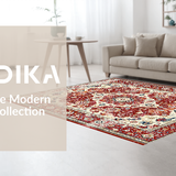 Ultra Soft Area Rug, Non Slip, Stain Resistant, Washable Area Rugs for Living Room, Bedroom, Chic Minimalist Dotted Pattern(Red)
