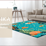 Ultra Soft Area Rug, Non Slip, Stain Resistant, Washable Area Rugs for Living Room, Bedroom, Colorful Underwater Fantasy Theme(Blue)