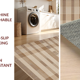 Ultra Soft Area Rug, Non Slip, Stain Resistant, Washable Area Rugs for Living Room, Bedroom, Geometric Natural Toned Elegance(Beige)