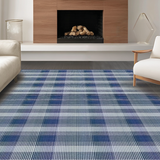 Rustic Dusk Blue Checkered Elegance(Blue)