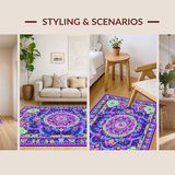 Ultra Soft Area Rug, Non Slip, Stain Resistant, Washable Area Rugs for Living Room, Bedroom, Dreamy Color Palette Design(Purple)