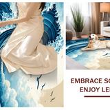 Ultra Soft Area Rug, Non Slip, Stain Resistant, Washable Area Rugs for Living Room, Bedroom, Serene Aquatic Inspired Decor(Blue)