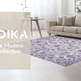 Ultra Soft Area Rug, Non Slip, Stain Resistant, Washable Area Rugs for Living Room, Bedroom, Whimsical Grey and Blue Palette(Gray)