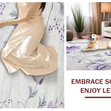Ultra Soft Area Rug, Non Slip, Stain Resistant, Washable Area Rugs for Living Room, Bedroom, Whimsical Purple Garden Design(Gray)