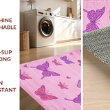 Ultra Soft Area Rug, Non Slip, Stain Resistant, Washable Area Rugs for Living Room, Bedroom, Enchanting Lighthearted Fluttering Shapes(Pink)