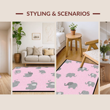 Ultra Soft Area Rug, Non Slip, Stain Resistant, Washable Area Rugs for Living Room, Bedroom, Vibrant Pink Animal Theme Decor(Pink)