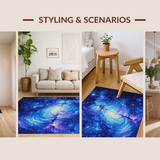 Ultra Soft Area Rug, Non Slip, Stain Resistant, Washable Area Rugs for Living Room, Bedroom, Vibrant Celestial Artistry Display(Blue)