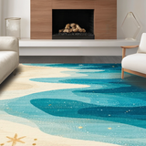 Ultra Soft Area Rug, Non Slip, Stain Resistant, Washable Area Rugs for Living Room, Bedroom, Seaside Escape Coastal Rug With Elegant Maritime Charm(Blue)