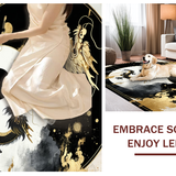 Ultra Soft Area Rug, Non Slip, Stain Resistant, Washable Area Rugs for Living Room, Bedroom, Dynamic Abstract Dragon Artistry(Black)