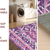 Ultra Soft Area Rug, Non Slip, Stain Resistant, Washable Area Rugs for Living Room, Bedroom, Artful Pink and Gold Design Fusion(Purple)