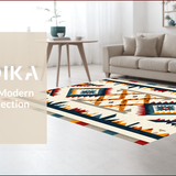 Ultra Soft Area Rug, Non Slip, Stain Resistant, Washable Area Rugs for Living Room, Bedroom, Machine Washable Latex Backing Southwestern Rug(Beige)