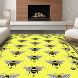 Ultra Soft Area Rug, Non Slip, Stain Resistant, Washable Area Rugs for Living Room, Bedroom, Quirky Garden-Inspired Art Piece(Yellow)