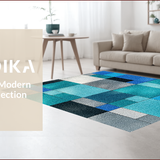 Ultra Soft Area Rug, Non Slip, Stain Resistant, Washable Area Rugs for Living Room, Bedroom, Contemporary Colorful Bedroom Non-Slip Rug(Blue)
