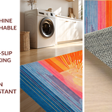 Ultra Soft Area Rug, Non Slip, Stain Resistant, Washable Area Rugs for Living Room, Bedroom, Artistic Round Design with Radiance(Orange)