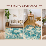 Distressed Aqua Geometric Elegance(Blue)