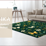 Ultra Soft Area Rug, Non Slip, Stain Resistant, Washable Area Rugs for Living Room, Bedroom, Butterfly Insect Print Playroom(Green)
