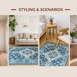 Trendy Geometric Trellis with Neutral Palette(Blue)