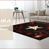 Ultra Soft Area Rug, Non Slip, Stain Resistant, Washable Area Rugs for Living Room, Bedroom, Earthy Western Geometric Elegance(Black)