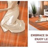Ultra Soft Area Rug, Non Slip, Stain Resistant, Washable Area Rugs for Living Room, Bedroom, Stylish Cozy Runner Appeal(Orange)