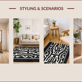 Ultra Soft Area Rug, Non Slip, Stain Resistant, Washable Area Rugs for Living Room, Bedroom, Vibrant Zebra-Inspired Artistic Flair(Black)