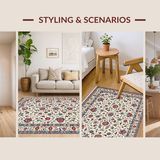 Ultra Soft Area Rug, Non Slip, Stain Resistant, Washable Area Rugs for Living Room, Bedroom, Chic Warm Neutral Palette(White)