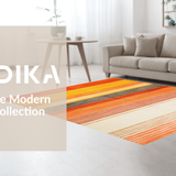 Ultra Soft Area Rug, Non Slip, Stain Resistant, Washable Area Rugs for Living Room, Bedroom, Lively Contemporary Patterned Delight(Orange)
