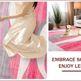 Ultra Soft Area Rug, Non Slip, Stain Resistant, Washable Area Rugs for Living Room, Bedroom, Soft Contemporary Abstract Aesthetics(Pink)