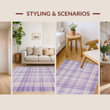 Ultra Soft Area Rug, Non Slip, Stain Resistant, Washable Area Rugs for Living Room, Bedroom, Decorative Bow Shape Rug Cute Room Decor Lavender Aesthetic Carpet(Purple)