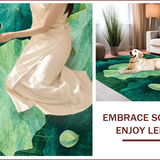 Ultra Soft Area Rug, Non Slip, Stain Resistant, Washable Area Rugs for Living Room, Bedroom, Charming Earthy Tones Floral Arrangement(Green)