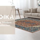Ultra Soft Area Rug, Non Slip, Stain Resistant, Washable Area Rugs for Living Room, Bedroom, Saturated Colorful Botanical Design(Brown)