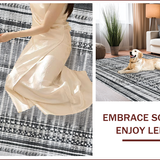 Ultra Soft Area Rug, Non Slip, Stain Resistant, Washable Area Rugs for Living Room, Bedroom, Versatile RV Deck Beach Picnic Straw Carpet(Black)