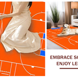 Ultra Soft Area Rug, Non Slip, Stain Resistant, Washable Area Rugs for Living Room, Bedroom, Vibrant Sports Field Theme(Orange)