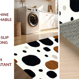 Ultra Soft Area Rug, Non Slip, Stain Resistant, Washable Area Rugs for Living Room, Bedroom, Stylish Vintage Cow Pattern(White)