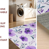 Ultra Soft Area Rug, Non Slip, Stain Resistant, Washable Area Rugs for Living Room, Bedroom, Delicate Botanical Harmony Scheme(Purple)