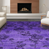 Ultra Soft Area Rug, Non Slip, Stain Resistant, Washable Area Rugs for Living Room, Bedroom, Stylish Gray and Purple Blend Decor(Purple)