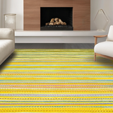 Ultra Soft Area Rug, Non Slip, Stain Resistant, Washable Area Rugs for Living Room, Bedroom, Chic Earthy Tones Design(Yellow)