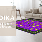 Ultra Soft Area Rug, Non Slip, Stain Resistant, Washable Area Rugs for Living Room, Bedroom, Chic Green Medallion Design(Purple)
