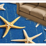 Ultra Soft Area Rug, Non Slip, Stain Resistant, Washable Area Rugs for Living Room, Bedroom, Coastal Starfish Navy Living Room Rug(Blue)