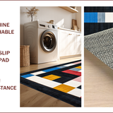 Ultra Soft Area Rug, Non Slip, Stain Resistant, Washable Area Rugs for Living Room, Bedroom, Chic Minimalist Dual-Tone Alignment(Black)