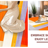 Ultra Soft Area Rug, Non Slip, Stain Resistant, Washable Area Rugs for Living Room, Bedroom, Energetic Modern Minimalist Motif(Orange)